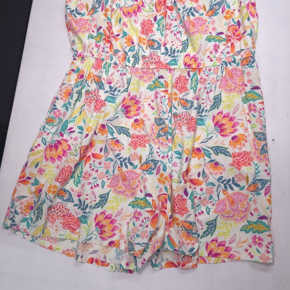Old Navy XXL Floral Halter Neck Romper with Ring Detail Elastic Waist Multicolor - Picture 11 of 16